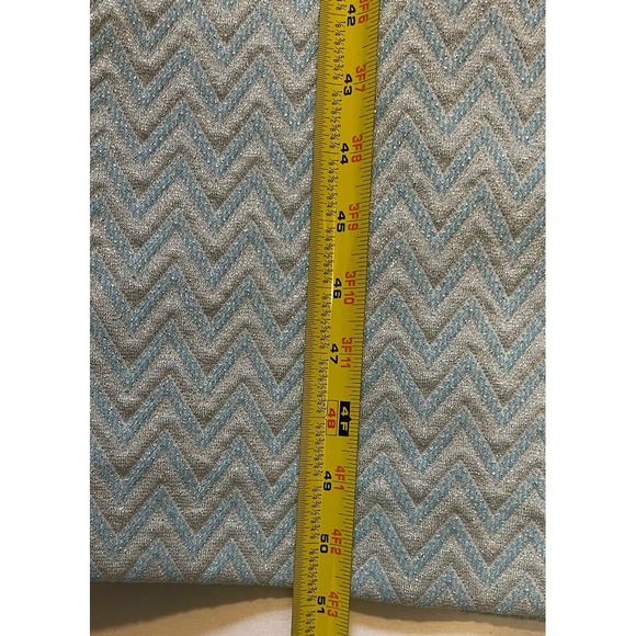 Vtg 70s Light Blue & Silver Metallic Sparkle Maxi Formal Dress Sz Small Petite - Picture 3 of 8